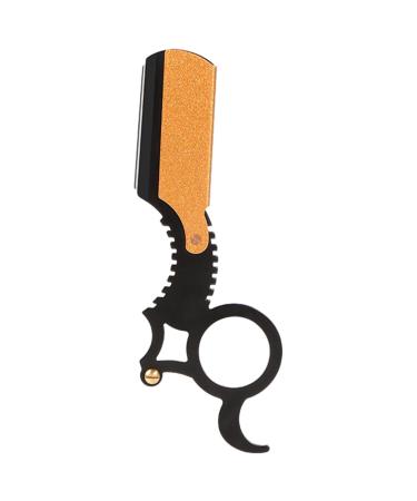 YouPo Cut-Throat Razier |Manual barber finger rasier cartridge-mustache cleaning agent for camping outdoor adventure at home salon travel business trips black gold