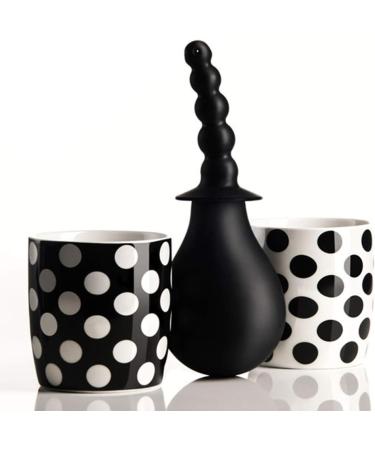 eeddoo Ribbed Silicone Vaginal & Anal Shower - Black | Premium Quality Adult Toy for Intimate Pleasure - Buy Online on GoSupps.com