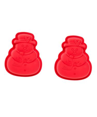 KJHBV Cupcake 2 Pcs Baking Mold Silicone Molds Chocolate Cookie Wax Mold Christmas Themed Cake Mold Jelly Dessert 17.8X15.5X3CM As Shown