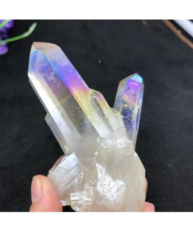 Natural Angel Aura Titanium Cluster Quartz Gemstone Crystal Specimen Crystal Cluster (Size : 160-200g) - Buy Online on GoSupps.com
