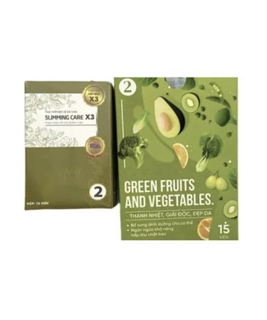Slimming Care X3 Newest Version Type 2 for People Who Difficult to Lose Weight (15pills/Box) + Free Vegetable Detox (15pills/Pack)