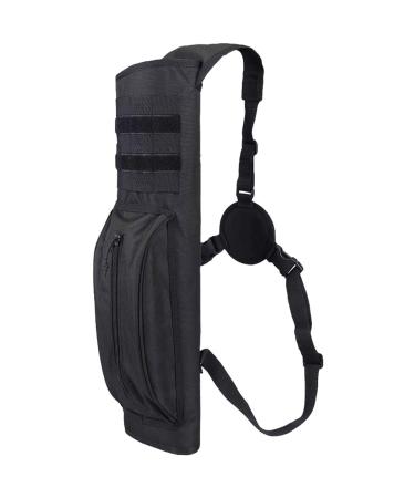 XTACER Heavy Duty Arrow Tactical Quiver Hunting Training Archery Arrow Target Quiver Holder Shoulder Bag Pouch, Back Quiver with Molle System Black - With Molle Webbing