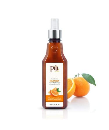 Pili Natural Orange Oil - Skin Tonic and Moisturizing Body Oil - Massage Oil. Prevents Cellulite  Stretch Marks  Firms & Tightens Skin. 8.4 fl oz.