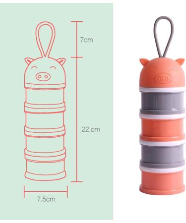 4-Layer Baby Milk Powder Dispenser & Snack Container - Non-Spill, Portable, Orange - Buy Online on GoSupps.com