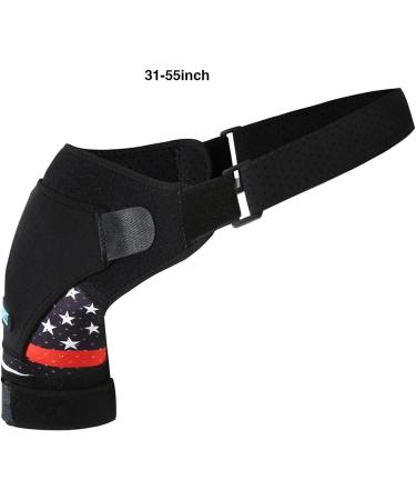 Perfk Adjustable Shoulder Support Belt - Compression Lifts with Pressure Pads for Fitness & Gym | Left & Right Use - Black - Buy Online on GoSupps.com