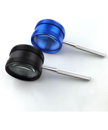 Meichoon 35x Hand Magnifying Glass with Metal Handle - Ideal for Antique Jewelry Crafts & Hobbies | 50mm Blue | Perfect for Older Children & Jewelers - Buy Online on GoSupps.com