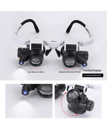 8X 23X LED Retractable Head-Mounted Watch Maintenance Magnifying Glasses Double Eyes Magnifying Glasses with LED Light - Buy Online on GoSupps.com