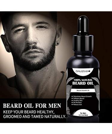 Beard Growth Oil for Men - Natural Formula for Thicker Softer Beards & Moustaches (30ml) - Tames & Softens - Buy Online on GoSupps.com