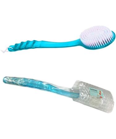 Bath Brush Back Brush for Showering | Soft Bristle Skin Massage Body Brush for Women & Men - Blue - Buy Online on GoSupps.com