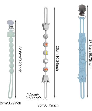 Divono 3-Piece Silicone Baby Pacifier Chain | Soft Stylish & Eco-Friendly | Perfect for Boys & Girls - Buy Online on GoSupps.com