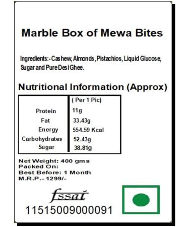 Ghasitaram Gifts Diwali Gifts Marble Box of MEWA Bites - Buy Online on GoSupps.com