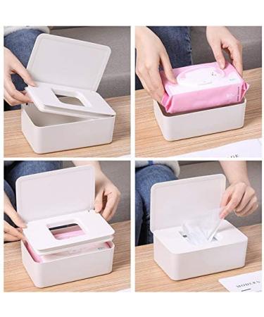 QKFON Storage Box for Wet Wipes - Versatile Napkin Holder for Home & Office - Stylish Pink White Design - Buy Online on GoSupps.com