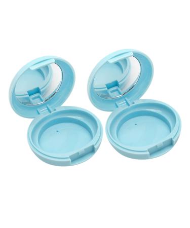CIMAXIC 1 Set 2pcs portable powder container loose powder container makeup powder filling Packing box 6.1x6.1cm Blue