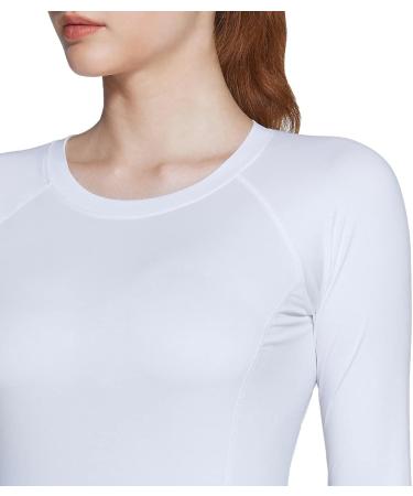 ATHLIO Women's Compression Shirt 2-Pack - Cool Dry Fit Long Sleeve for Workout & Yoga - White, Small - Buy Online on GoSupps.com