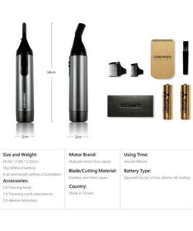 URBANER Battery Operated Waterproof Eyebrow Trimmer for Men Compact Electric Beard Razor Portable Facial Hair Clipper Safe Blade Lightweight Gifts MB-062 - Buy Online on GoSupps.com