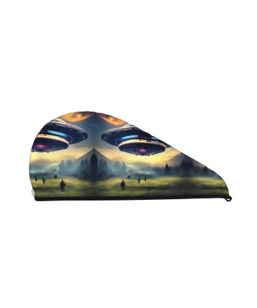 UFO landing dry hair cap girls soft super absorbent elastic wrap wet hair long thick hair quick dry cap women's cap
