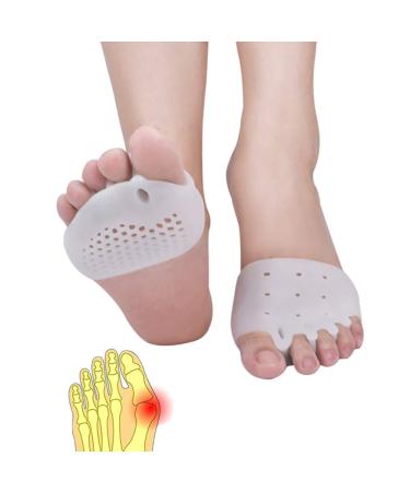 Metatarsal Pads, Toe Separator, Gel Metatarsal Cushion Toe Separators, (4 PCS),New Material, Forefoot Pads, Toe Spacers,Breathable & Soft Gel, Best for Diabetic Feet, Blisters, Forefoot Pain. (White)