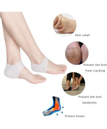 4 Pairs Silicone Gel Heel Protector Socks | Breathable Heel Pads for Men & Women - Black & White - Buy Online on GoSupps.com