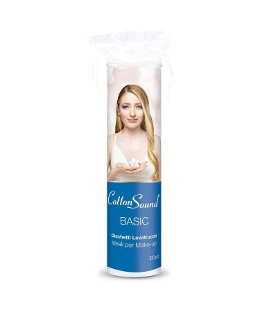 Cotton Sound Basic Make-up discs 100 pieces 100% cotton suitable for all skin types ideal for removing make-up made in Italy