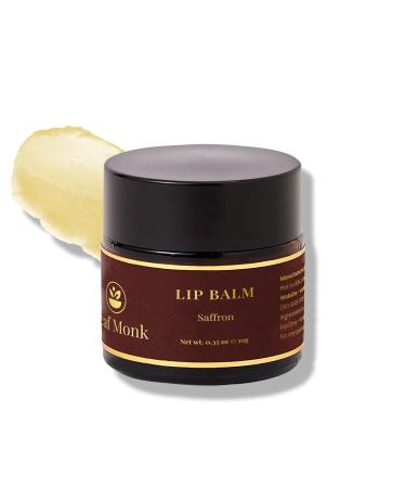 Leaf Monk Ayurvedic Lip Balm With Saffron | For Hyperpigmentation Moisturizing And Softening Skin | For All Types - 10Gr