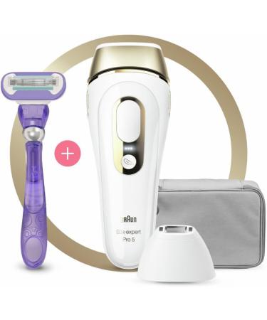 Braun IPL Silk-Expert Pro 5 Hair Removal Kit | Precision Head & Venus Razor | At-Home Laser Hair Removal Alternative | White/Gold PL5117 - Buy Online on GoSupps.com