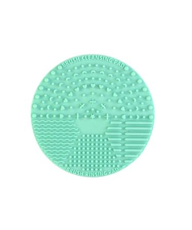 Beaupretty brush cleaning pad silicone round make-up brush scrubber matt cosmetic cleaning pad wearable wash tool with suction cup (green) light green