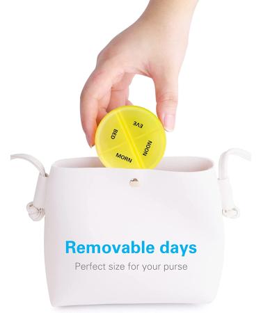 Large 4X a Day Pill Organizer for Traveling | Removable Days | Portable 7 Day Pill Case for Vitamins & Supplements - Buy Online on GoSupps.com