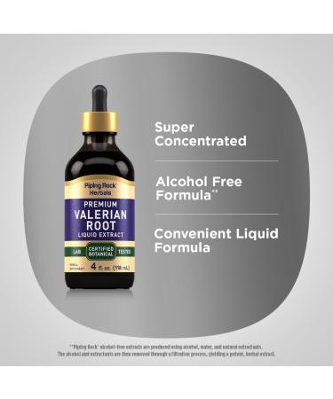 Piping Rock Valerian Root Extract Liquid | Alcohol-Free Non-GMO Tincture | Premium Gluten-Free Botanical Supplement | 4 fl oz Drops - Buy Online on GoSupps.com