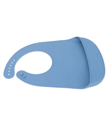 Elderly Silicone Bib Waterproof Elderly Bibs Prevent Food Falling Crumb Collector for Adults for Eating(blue)