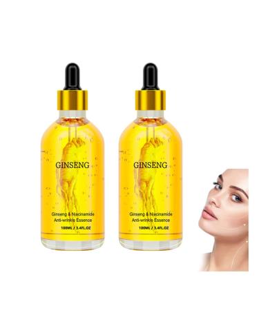 HADAVAKA Ginseng Face Serum Nourishing Hydration Softening Hydration Easily Absorbed Fresh Face Moisturising Essence Wrinkles & Reduce Fine Lines Hydrate & Moisturise For All Skin 2PCS