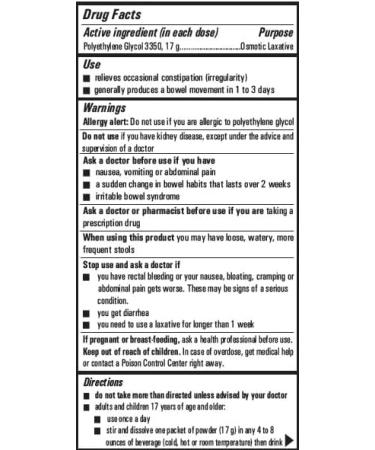 Camber Polyethylene Glycol 3350 Powder for Solution Osmotic Laxative Relieves Occasional Constipation Unflavored 119 gr. 7 Doses - Buy Online on GoSupps.com