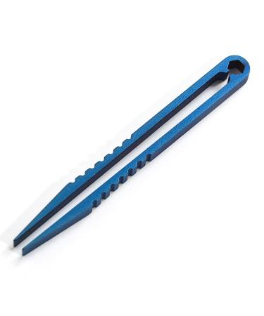 Portable Tweezer Mini Titanium Alloy Tweezer EDC Stainless Steel Tweezers Outdoor Tool for Travel Camping Home Mountaineering for Hobby Electronics Model Making or Travel Hiking(Blue).