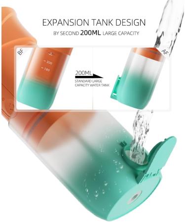 Shop Water Dental Flosser for Adults - Portable Rechargeable 3 Modes IPX7 Waterproof - Teeth Cleaning in Orange & Green - Buy Online on GoSupps.com