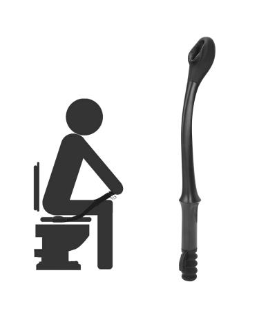 Toilet aids easy wipe long handle achieve comfort toilet paper wiping aids Self-help wipers with great reach for the older pregnant injured person of women (black) black 1 piece (1 Pack)