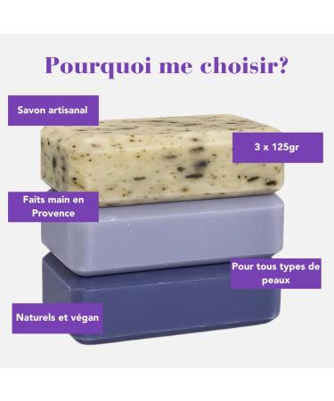  LE V RITABLE Le V ritable - Handmade Soap - Lavender from Provence - Pack of 3 x 125g - Olive Amber Exfoliating Flowers - Organic Natural Face & Body Made in France - Buy Online on GoSupps.com