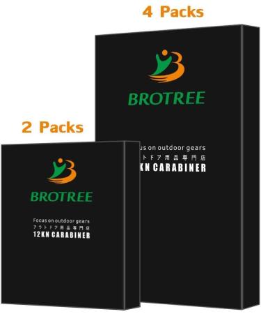 Brotree Carabiner Hooks - 1200kg Heavy-Duty Screw Lock Perfect for Hiking Camping & Fishing - 2 Black Wire Gate Key Rings - Buy Online on GoSupps.com