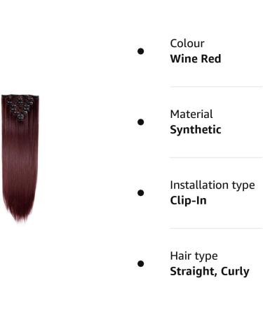 S-noilite Wine Red 23 Clip In Hair Extensions - 8pcs Full Head, Long & Stylish - Buy Online on GoSupps.com