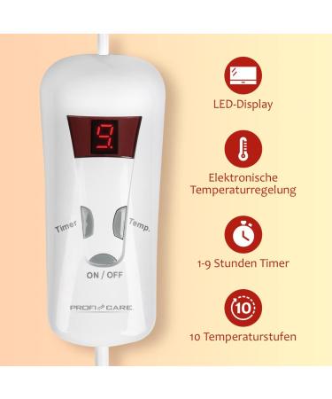 Proficare Heatable Thermal Blanket | Electric Cuddly Blanket with Fast Heating | Fluffy Heating Blanket | Automatic Switch-Off | Ideal for Couples | PC-WZD 3061 - Buy Online on GoSupps.com