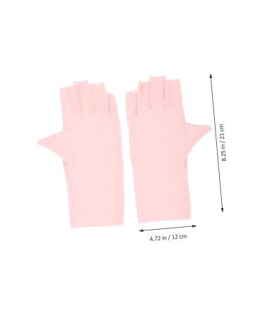 POPETPOP Nail Art Accessory 2 Pairs pink gloves sun gloves nail anti-uv gloves nail art supplies manicure gloves anti UV nail UV gloves UV protection gloves for manicure Nylon nail lamp 21x12x0.1cm As Shown1 - Buy Online on GoSupps.com