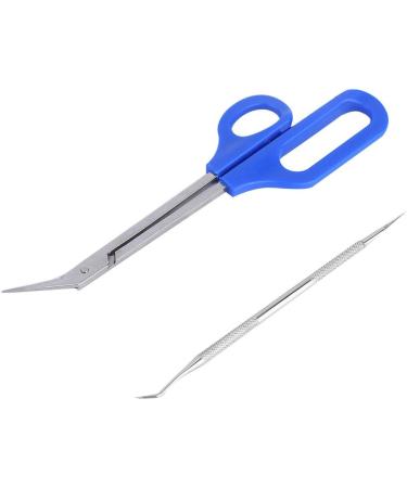 HUSHUI Stainless Steel Pedicure Nail Tool Set with Long Handle Toenail Scissors and Nail File for Effective Dead Skin Cells Removal - Buy Online on GoSupps.com