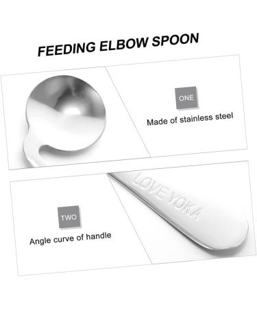 Gatuida 2-Pack Right-Angled Stainless Steel Soup Spoon for Seniors - Ergonomic Curved Design - Buy Online on GoSupps.com