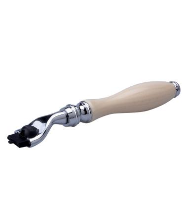 CSB Faux Ivory Resin Handle Beard Shaving Razor - Mach3 Compatible Razor with 1PC Blade for a Smooth Shave - Buy Online on GoSupps.com