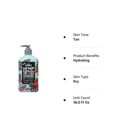 Malibu Tan Hemp Tattoo Enhancing Body Moisturizer 18 fl. Oz - Pack of 2 | Hydrating Lotion for Tattoos | 36 Fl Oz Total - Buy Online on GoSupps.com