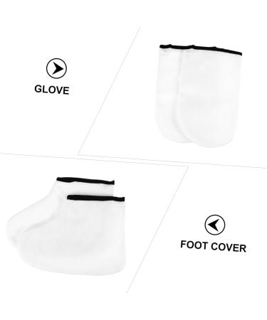 Ipetboom 2 Pairs Leather Horn Boots Remover Socks Paraffin Wax Light Wax Bath Hand Mitts Moisturizing Gloves Thickened Foot Covers Men Body Short Boots White Polyester Lining Spa - Buy Online on GoSupps.com