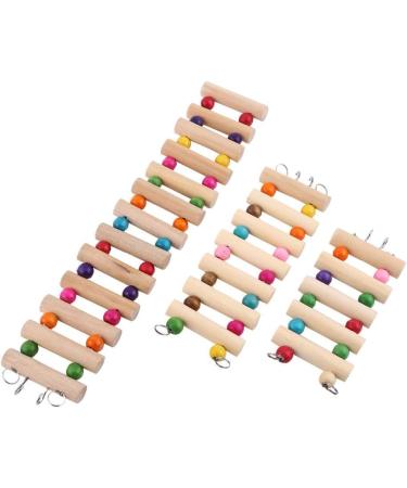 Pet Hanging Ladder - Wooden Suspension Bridge for Birds, Hamsters, and Rodents | 7 Steps Climbing Swing Toy for Cage Decor - Buy Online on GoSupps.com