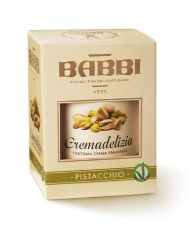 Babbi Pistachio Spread - Babbi Cremadelizia Pistacchio - Gluten-Free Spreads for Breakfast - Perfect Spread on Toasts, Pancakes, Bagels, Crepe, Pretzels, Desserts, Cakes - Pantry Staples - Smooth Pistachio Spread Made in Italy - 10.58oz