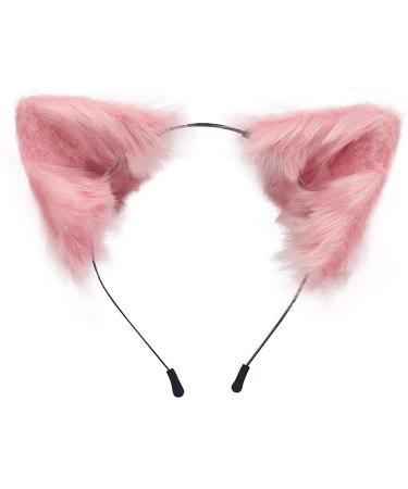 Cat and fox art fur earphones cute Halloween costumes handmade animal fur tubes double velvet earphones girls and women's headbands suitable for all occasions