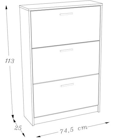 Berlioz Creations Klace 3-Story Shoe Cabinet - Gray High Gloss 18 Pairs 100% French Made | 75x25x113 cm - Buy Online on GoSupps.com