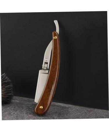 Vintorky Mustache Razor for Men - Travel-Friendly Manual Hair Trimmer with Earth Color Wood Handle & Stainless Steel Blades - Buy Online on GoSupps.com