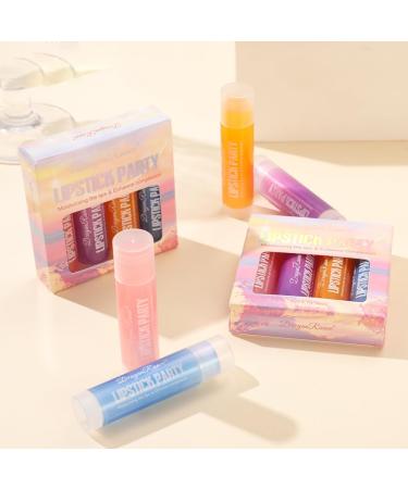 4 Pcs Shimmer Tinted Lip Balm Set Hydrating Color changing Lipstick Moisturizing Tinted Lip Gloss Long Lasting Nutritious Balm Gift Set - Buy Online on GoSupps.com